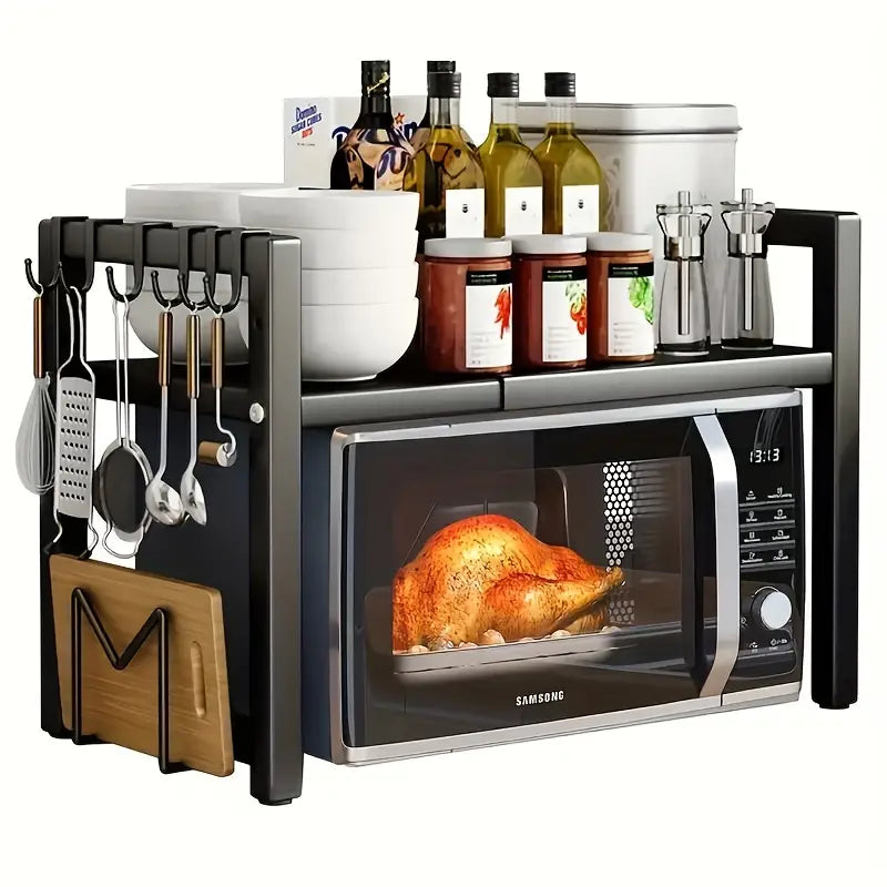 Retractable Microwave Oven Storage Rack