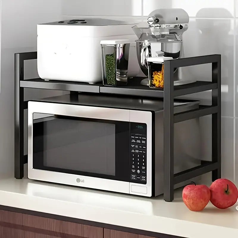 Retractable Microwave Oven Storage Rack