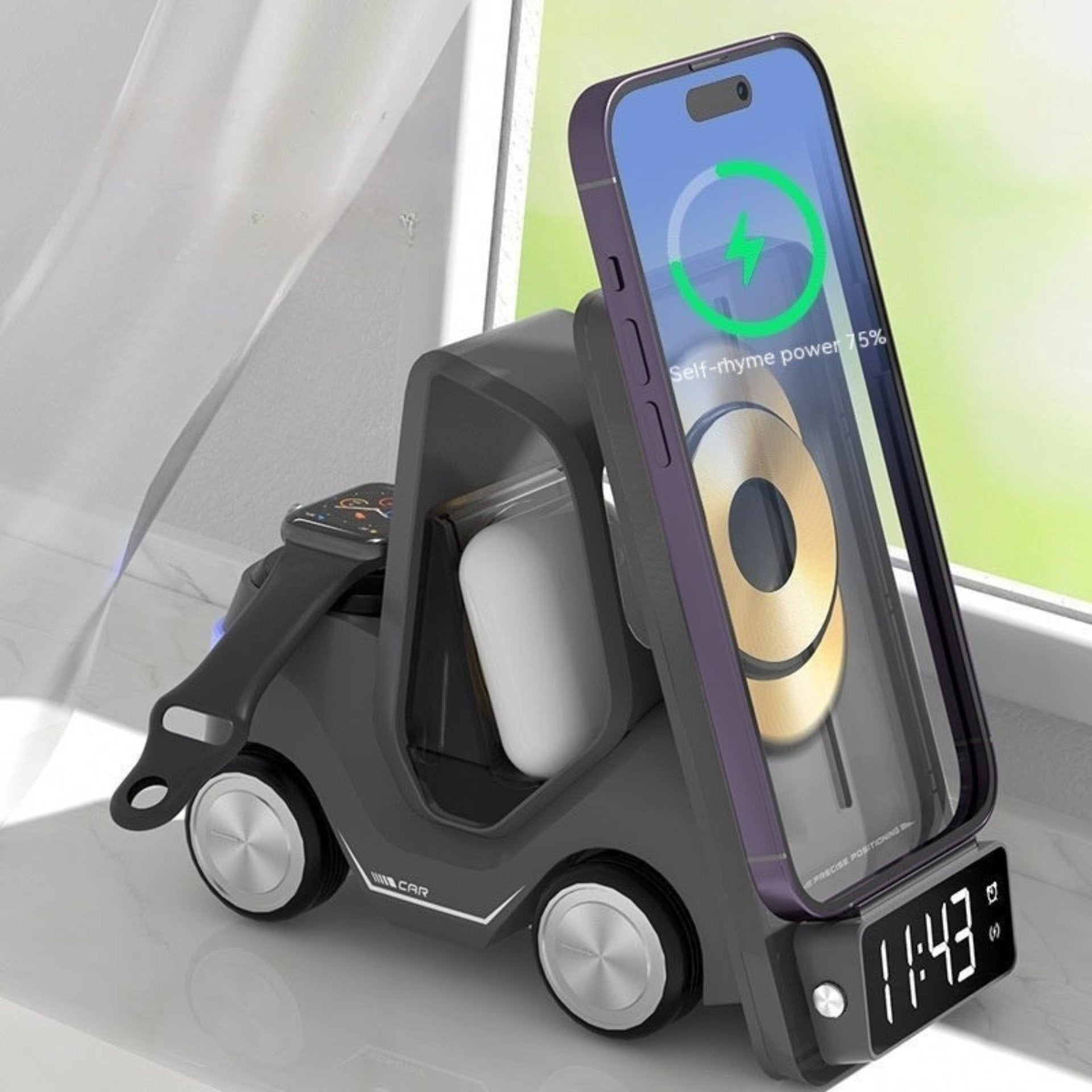 Creative Car External Desktop Stand Wireless Fast Charging