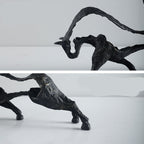 Bronze sculpture of a horse on a white background