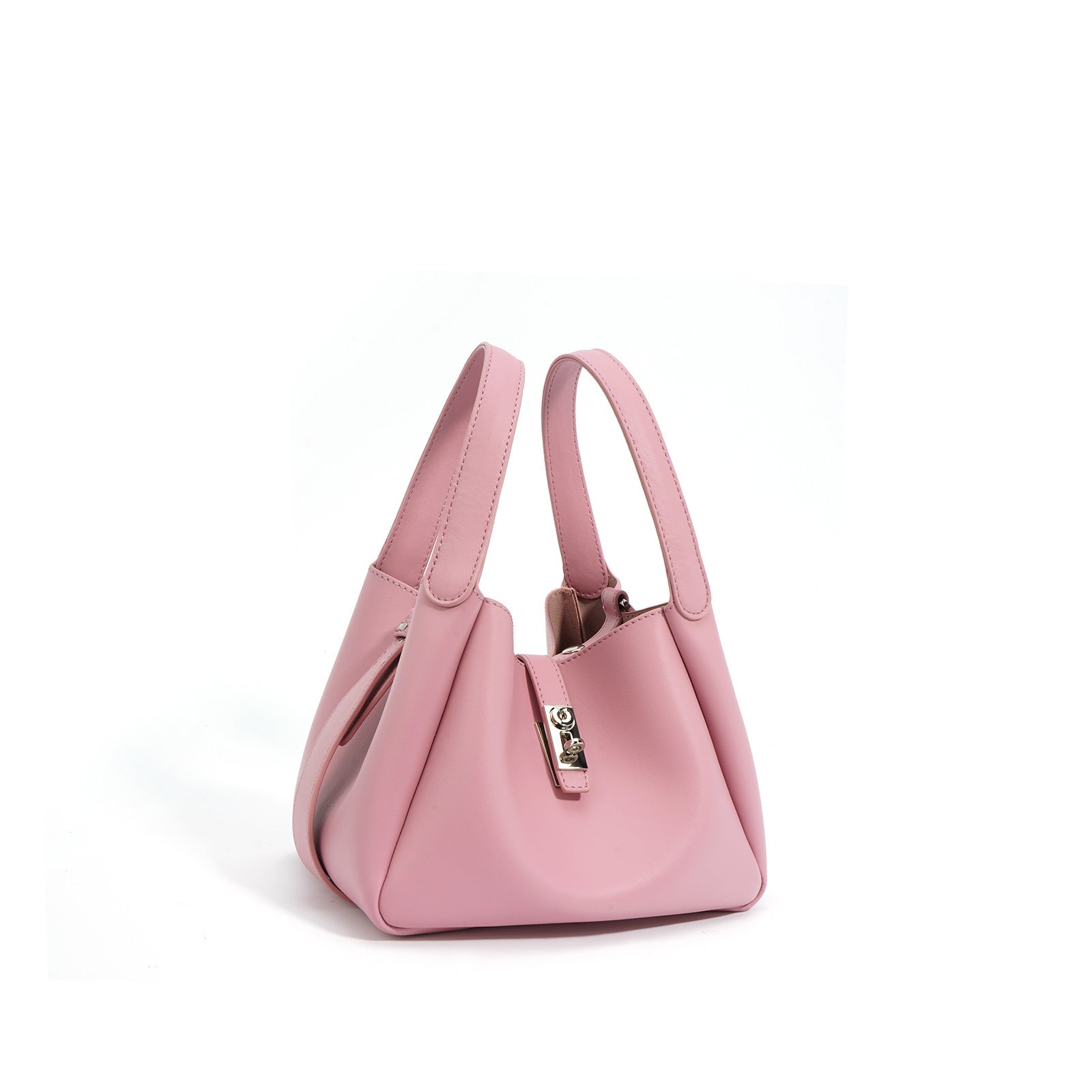 Pink handbag on a white background