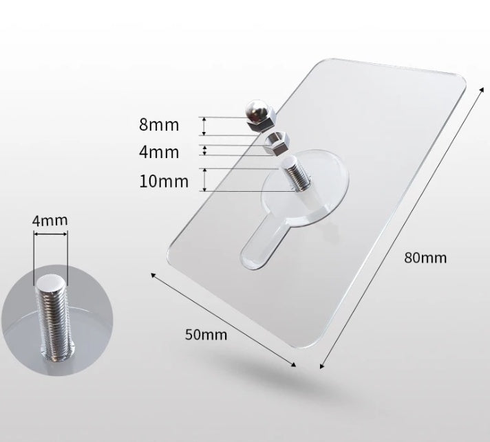 🧲 Strong Adhesive Non-Marking Nail – Nail-Free Wall Hooks, Heavy Duty Transparent Screw Holders (32 Pack)