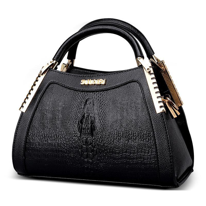 Serpentine Luxe™ Croc Embossed Trapezoid Handbag