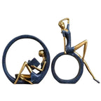 Light Luxury Reading Yoga Girl Decorative Figurine