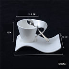 European Coffee Mug Espresso Cup with Saucer & Spoon