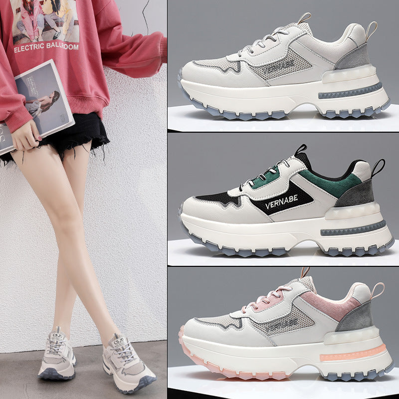 Collage of white sneakers with gray and blue accents, worn by a person.