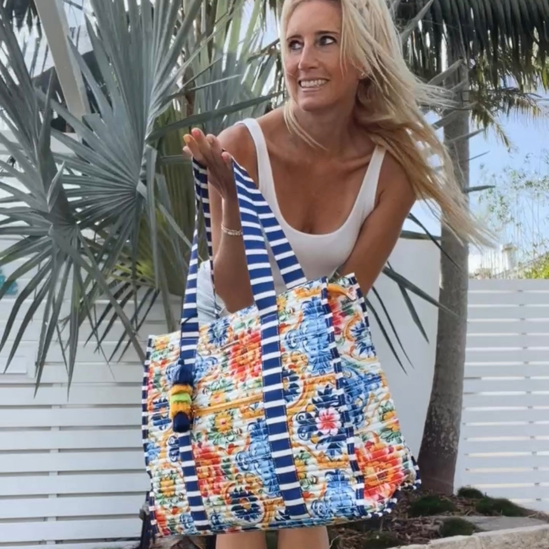 Striped Beach Bag-La Dolce Vita