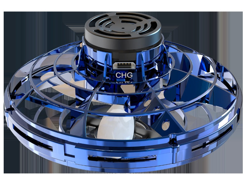 Blue and black circular device with 'CHG' branding on a dark background