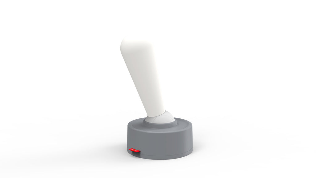 White joystick with gray base on a white background