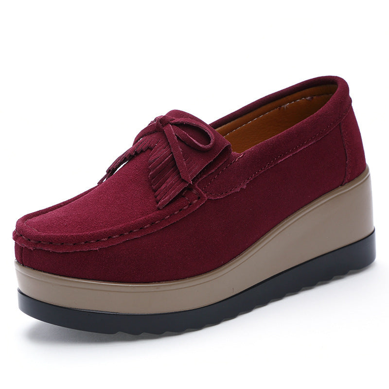 Women’s Tassel Bow Thick Bottom Casual Shoes