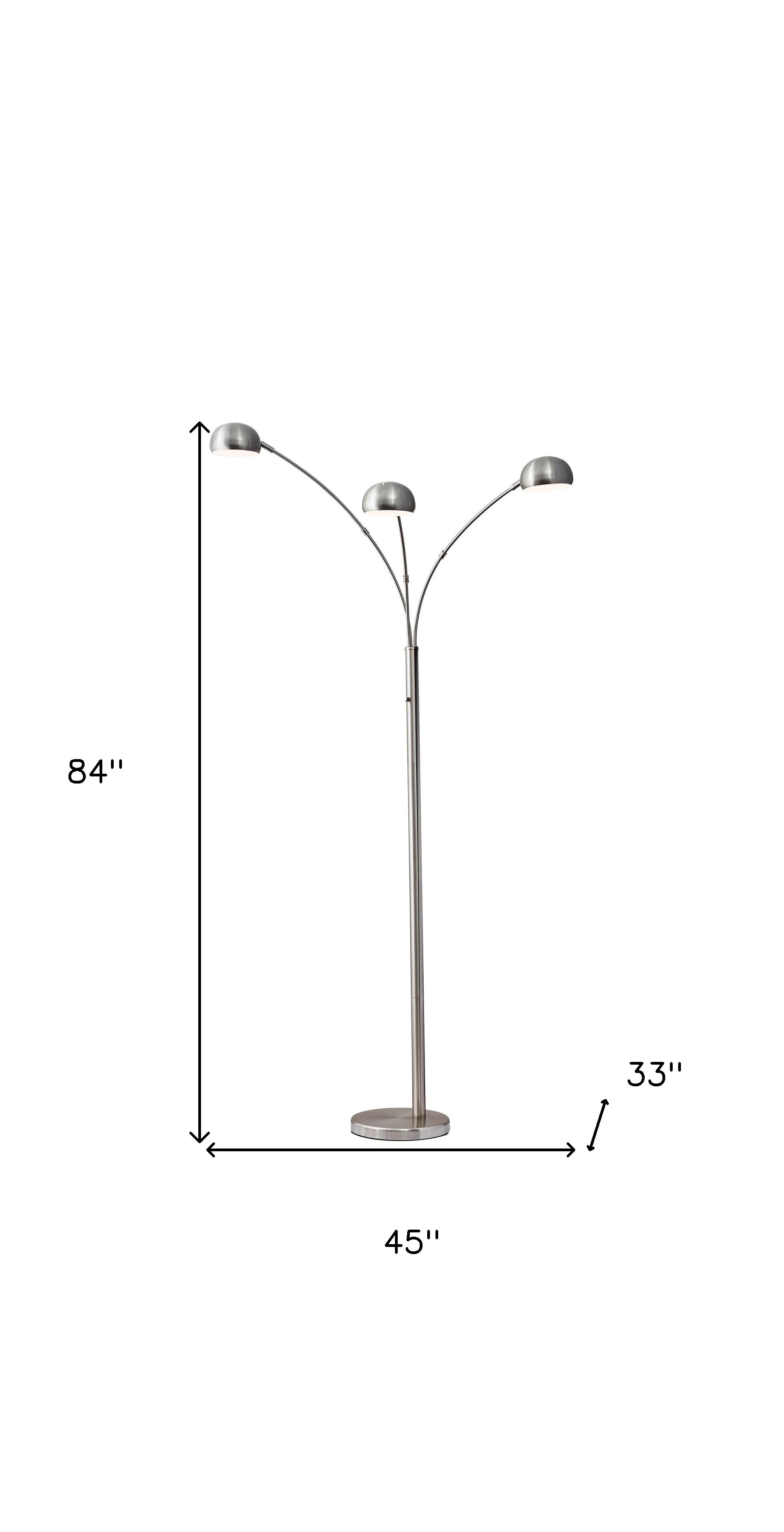 Tree-Style Three-Light Floor Lamp – Silver Bell Shades