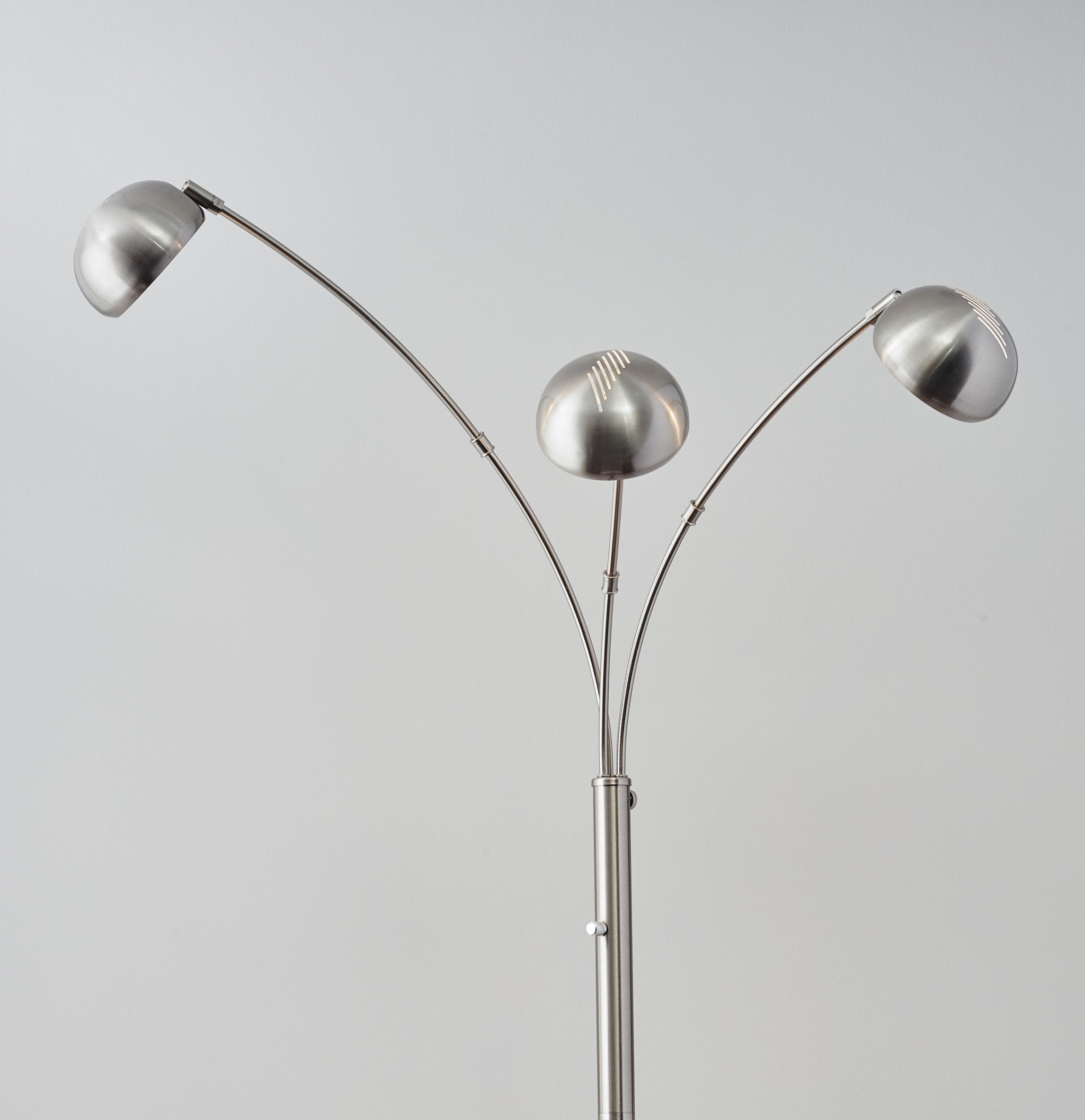 Tree-Style Three-Light Floor Lamp – Silver Bell Shades