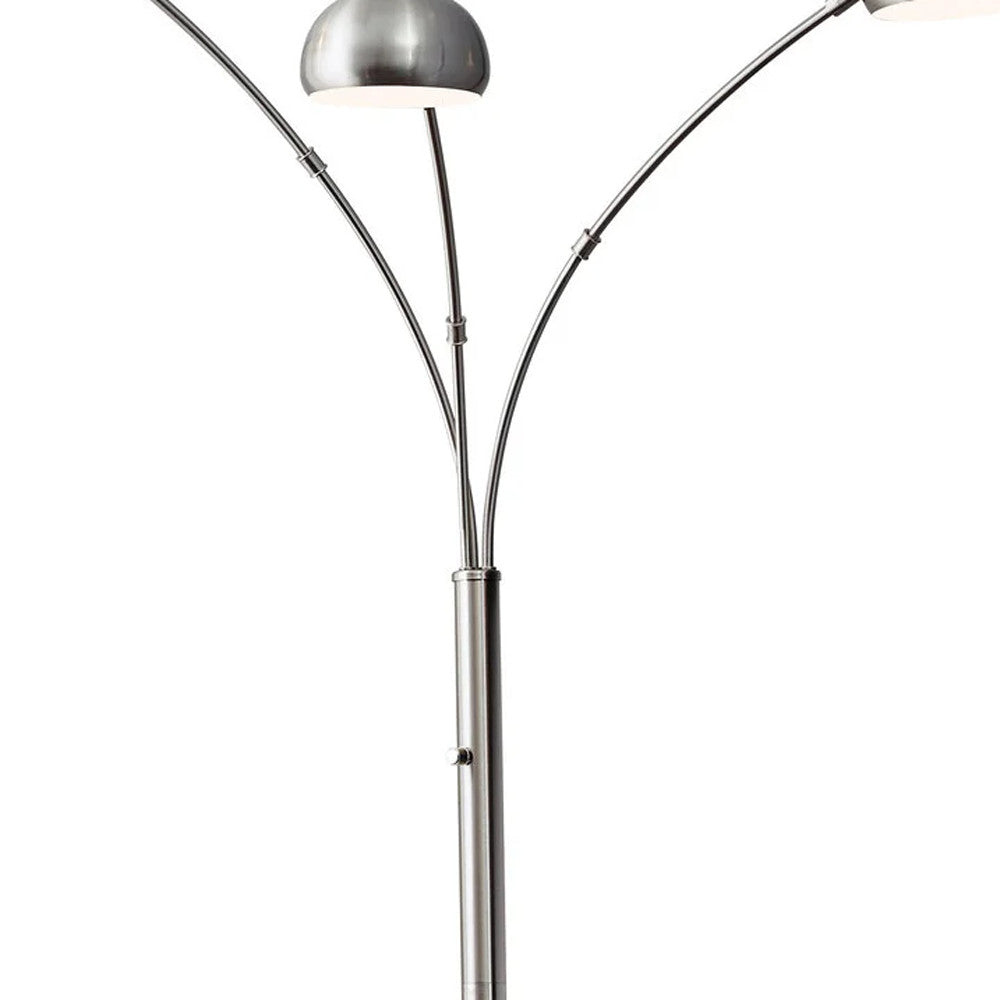 Tree-Style Three-Light Floor Lamp – Silver Bell Shades