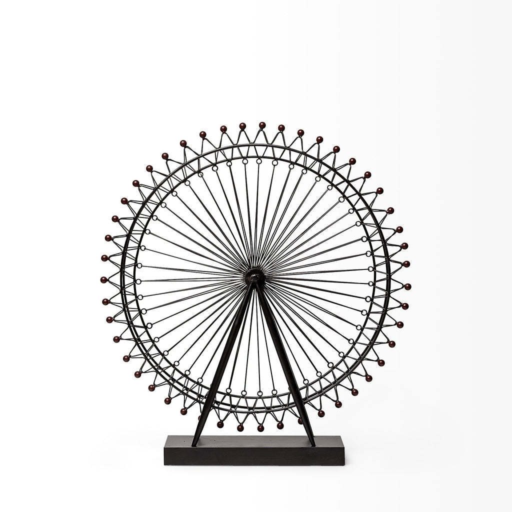 Modern Black Metal Tabletop Sculpture – 27-Inch Accent Piece