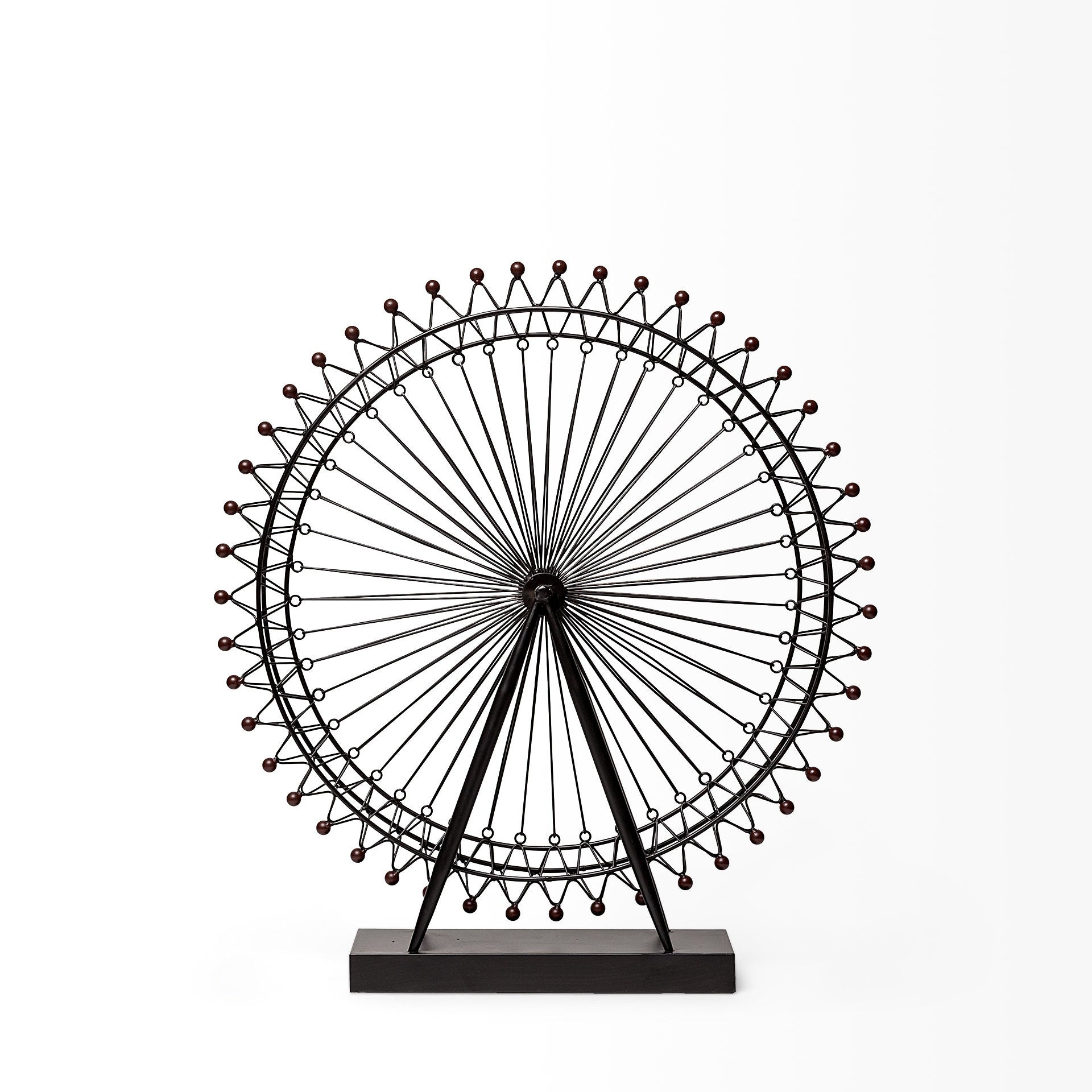 Modern Black Metal Tabletop Sculpture – 27-Inch Accent Piece