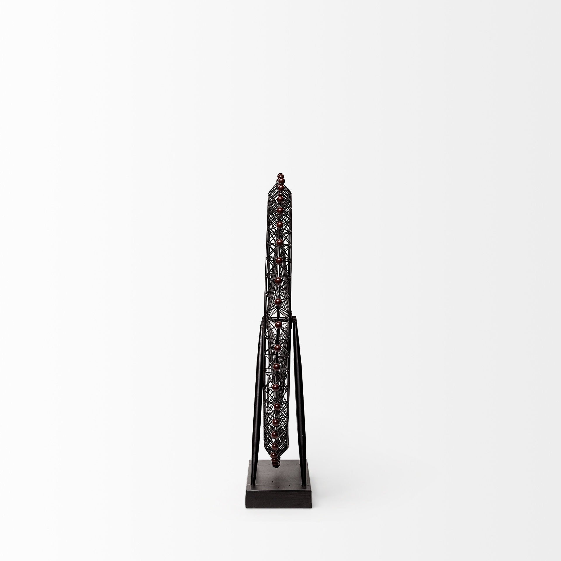 Modern Black Metal Tabletop Sculpture – 27-Inch Accent Piece