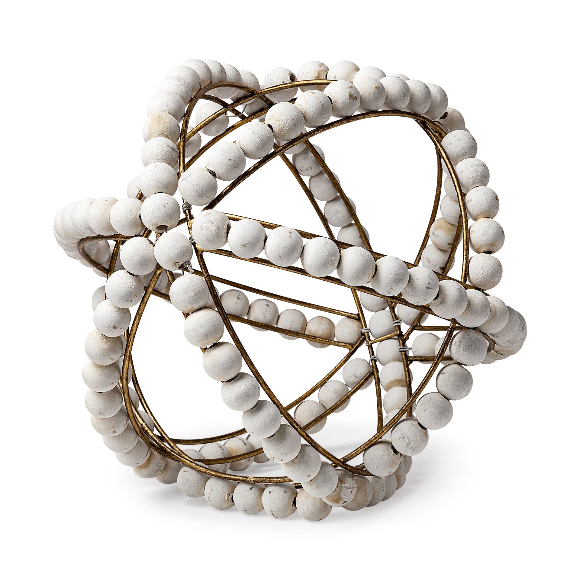 12" White Wooden Tabletop Sculpture
