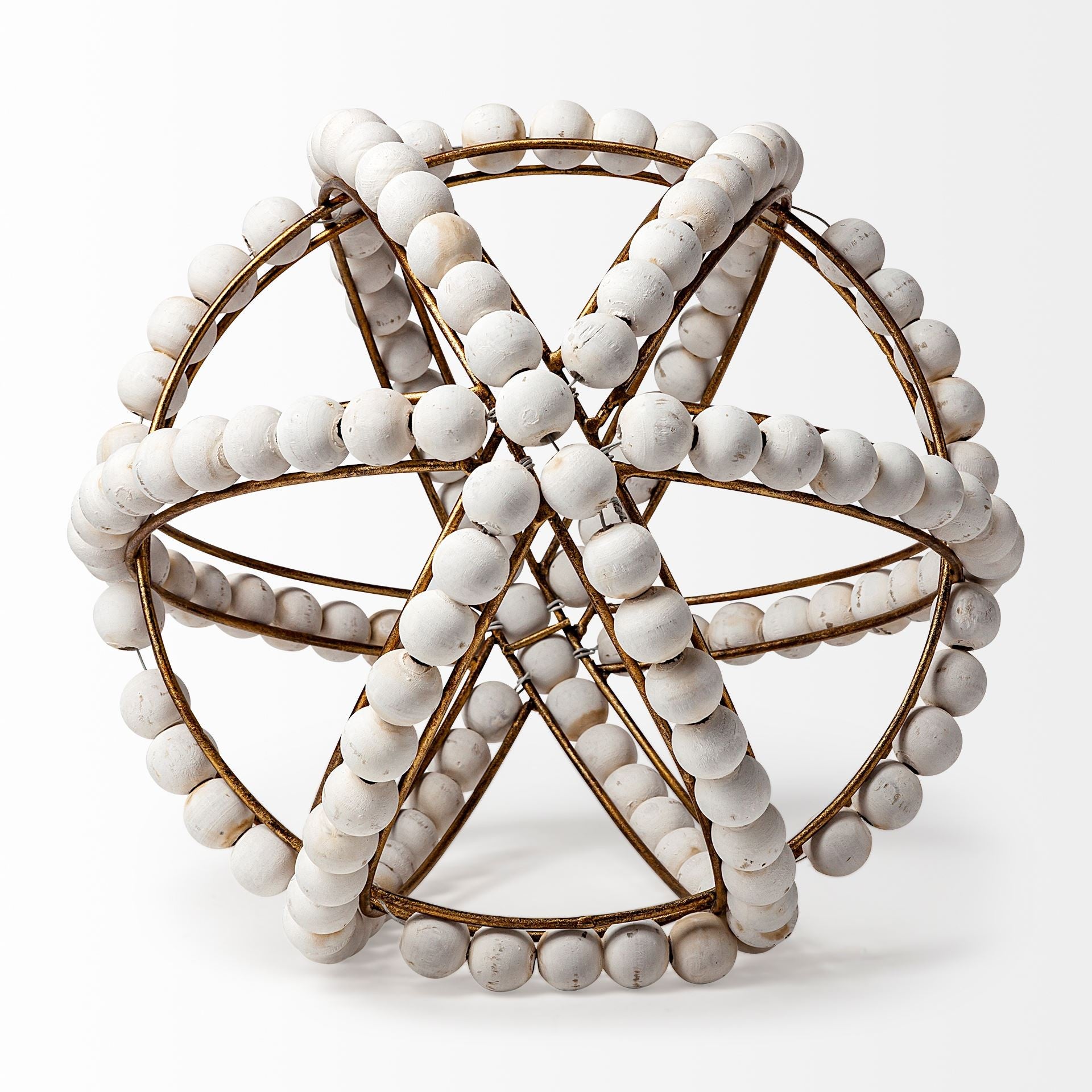 12" White Wooden Tabletop Sculpture