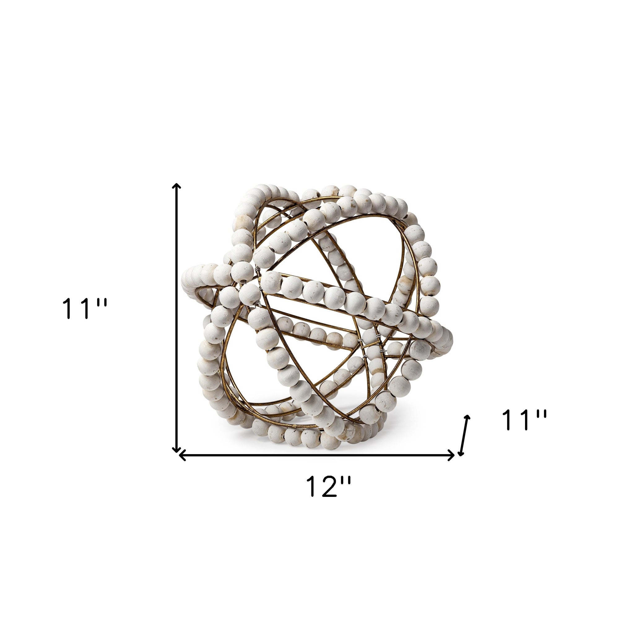 12" White Wooden Tabletop Sculpture