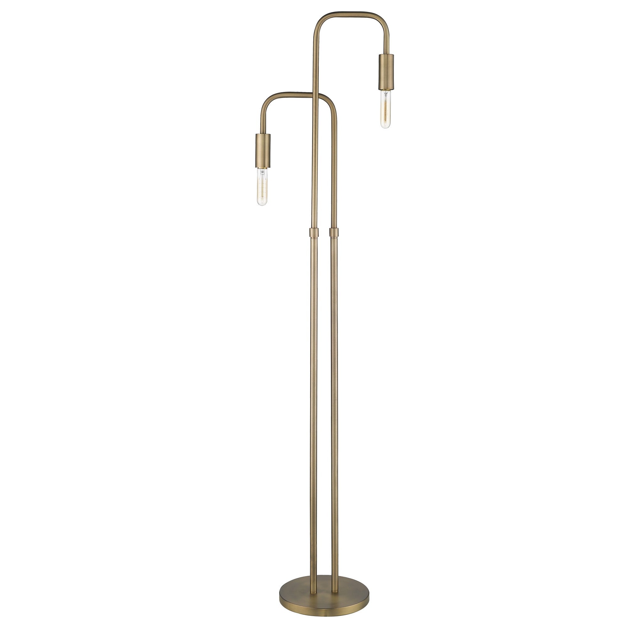 Classic Brass Two-Light Torchiere Floor Lamp