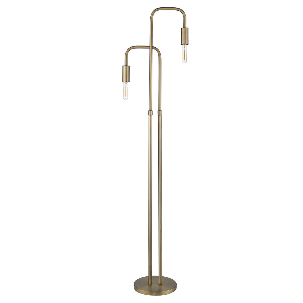 Classic Brass Two-Light Torchiere Floor Lamp