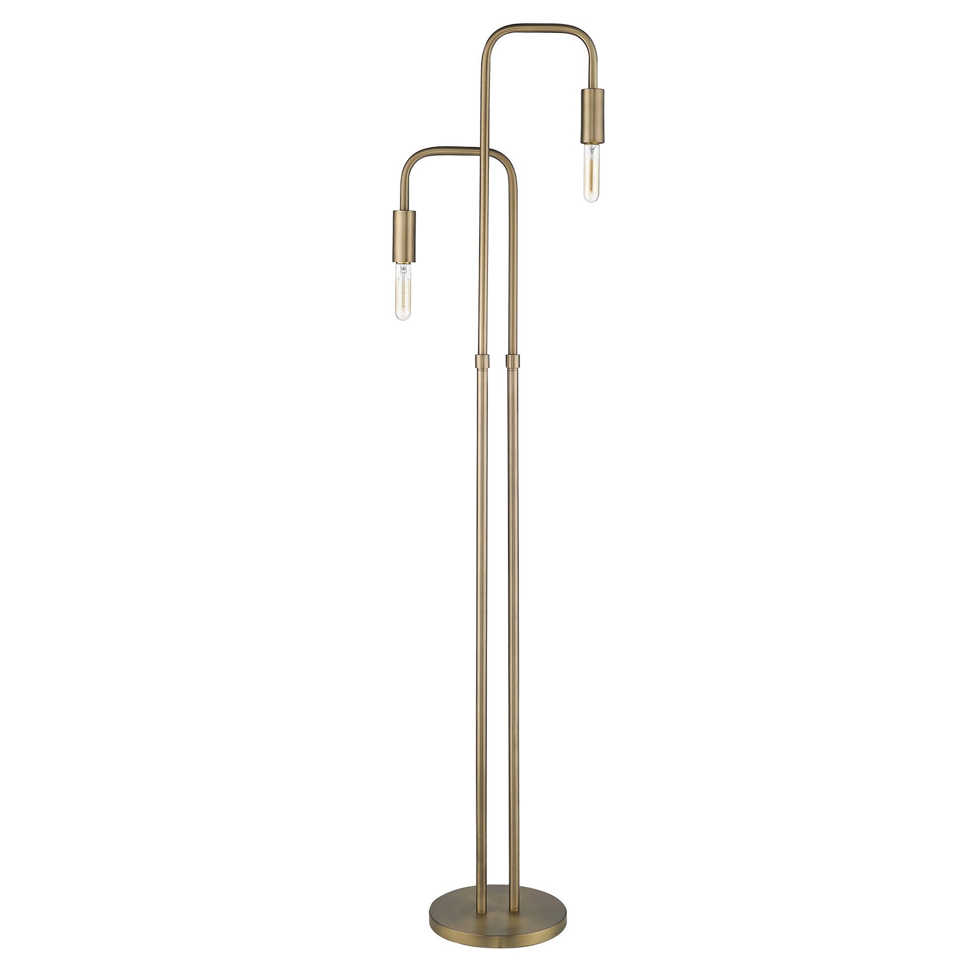 Classic Brass Two-Light Torchiere Floor Lamp