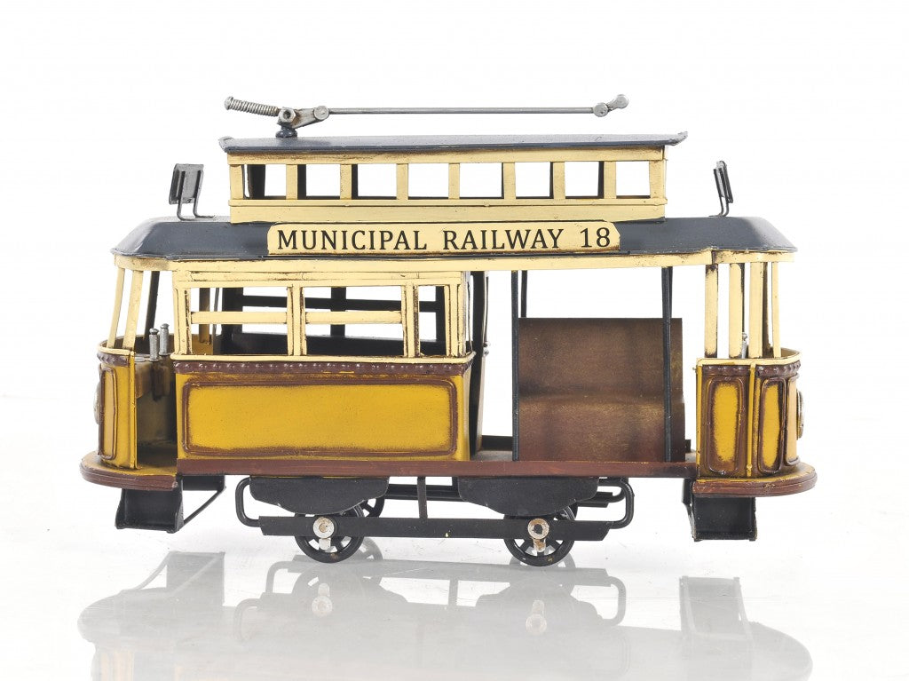 Handmade Railway Cable Car Sculpture – Vintage Metal Collectible
