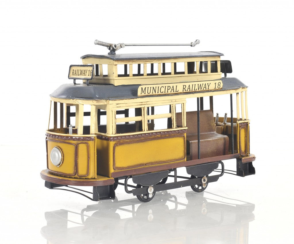 Handmade Railway Cable Car Sculpture – Vintage Metal Collectible