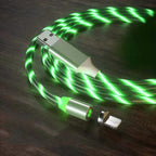 Magnetic LED Fast Charging Cable – Type-C / Micro USB / Lightning Streamer Charger