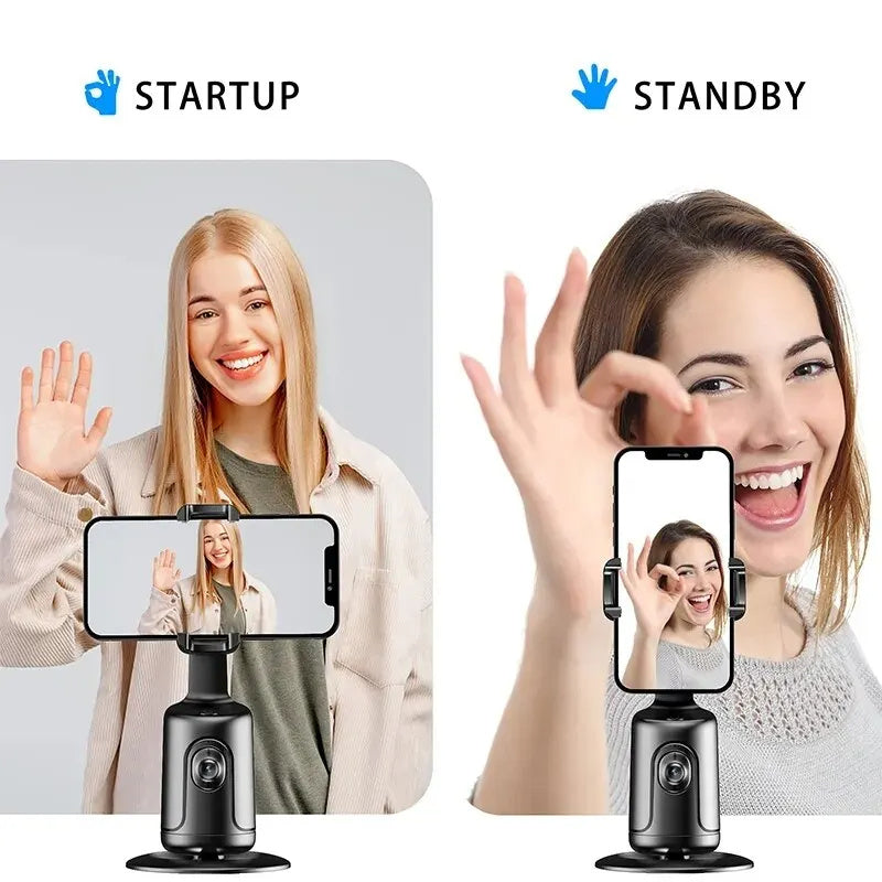Auto Face Tracking Tripod 360° — Hands-Free Filming Made Easy