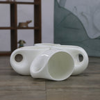 Large Water Drop Shape Pure White Bone China Tea Set