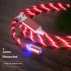 Magnetic LED Fast Charging Cable – Type-C / Micro USB / Lightning Streamer Charger
