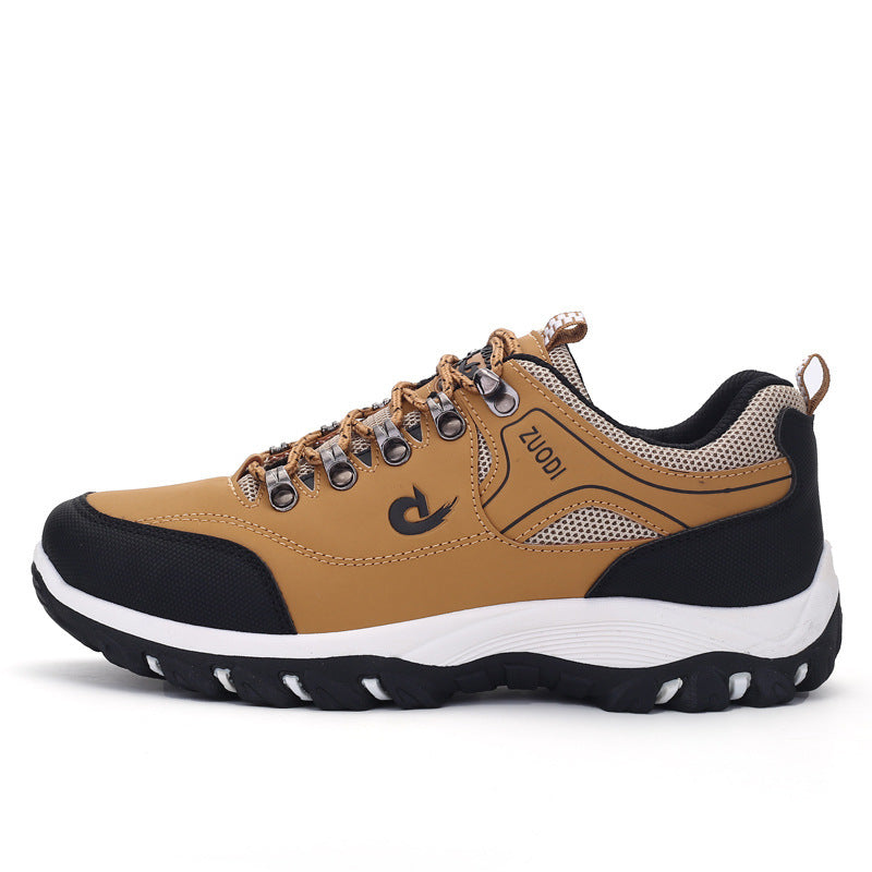 Brown and black sneaker with brand logo on a white background