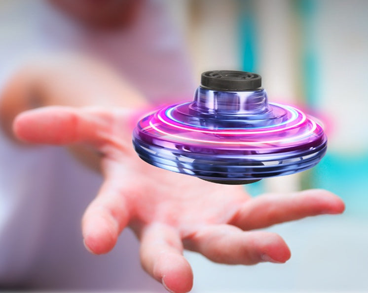 Colorful glowing spinner on a blurred background