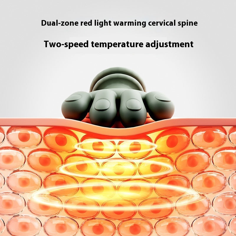 Red light warming cervical device with two-speed temperature adjustment on a white background