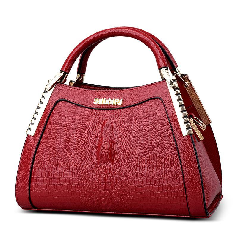 Serpentine Luxe™ Croc Embossed Trapezoid Handbag