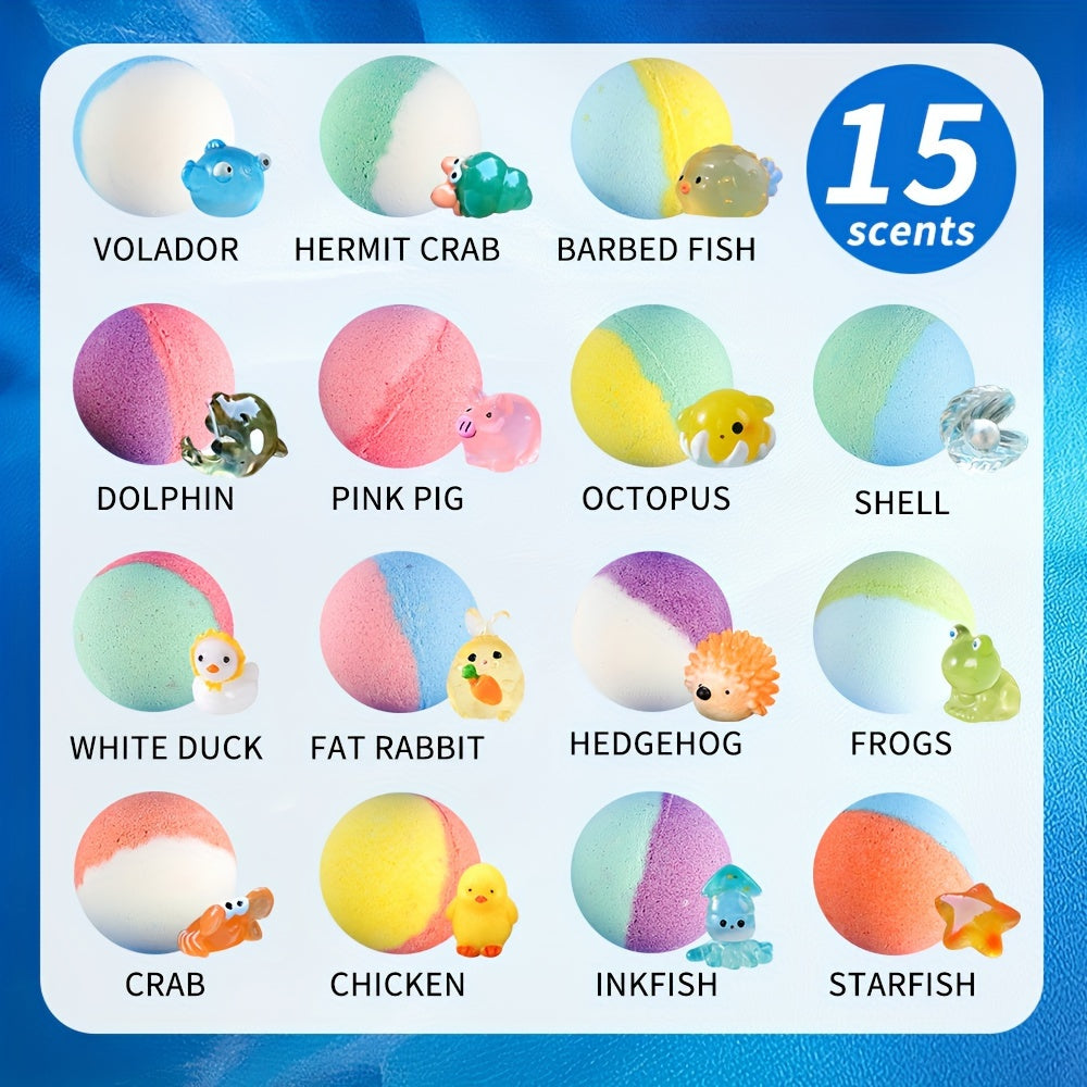Surprise Toy Bath Bombs – 15 Pack (Peppermint Scent)