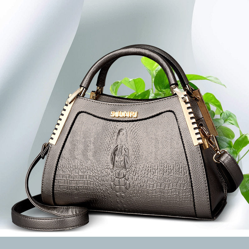 Serpentine Luxe™ Croc Embossed Trapezoid Handbag