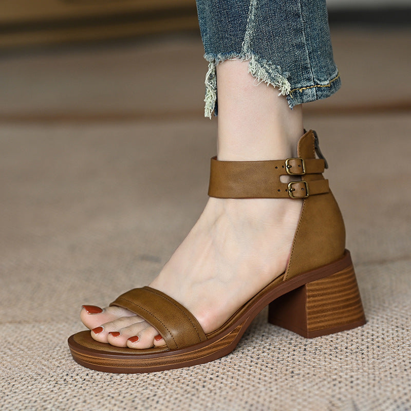Women’s French Style Chunky Heel Platform Shoes