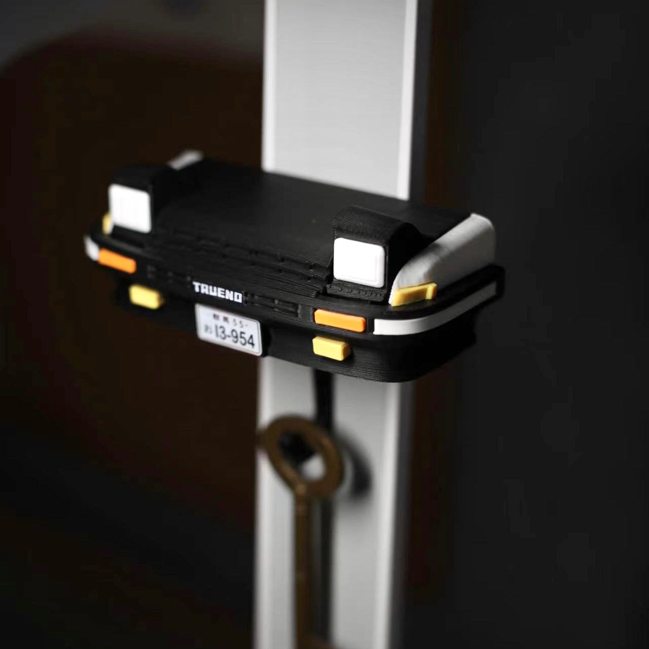 Phone mount on a stand with a dark background