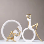 Light Luxury Reading Yoga Girl Decorative Figurine
