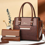 Seraphina™ Croc-Pattern Large Capacity Handbag Set