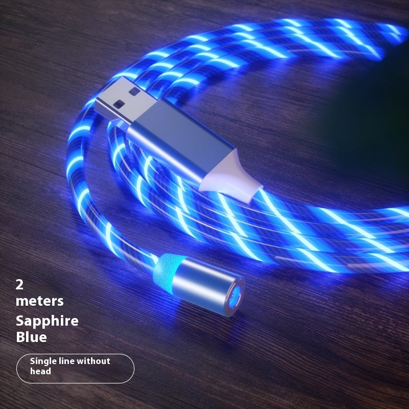 Magnetic LED Fast Charging Cable – Type-C / Micro USB / Lightning Streamer Charger