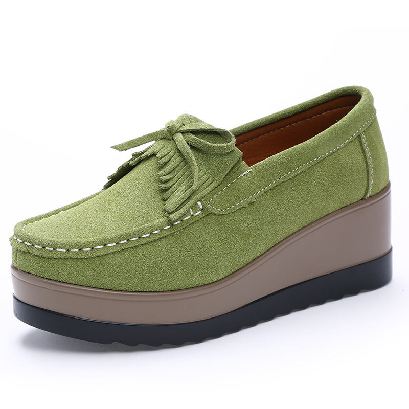 Women’s Tassel Bow Thick Bottom Casual Shoes