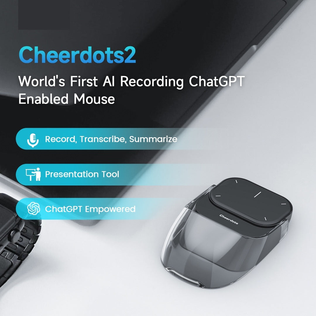 Smart Split Air AI & Recording Functions Mouse – Wireless Rechargeable & Laser Pointer