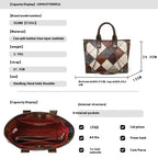 Veloria Luxe Genuine Leather Plaid Handbag