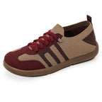 Brown and red sneaker on a white background