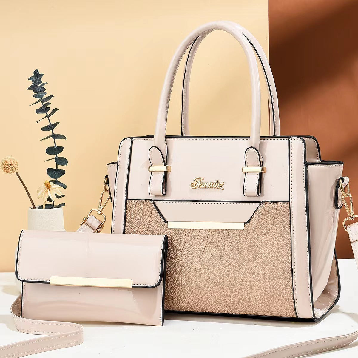 Seraphina™ Croc-Pattern Large Capacity Handbag Set