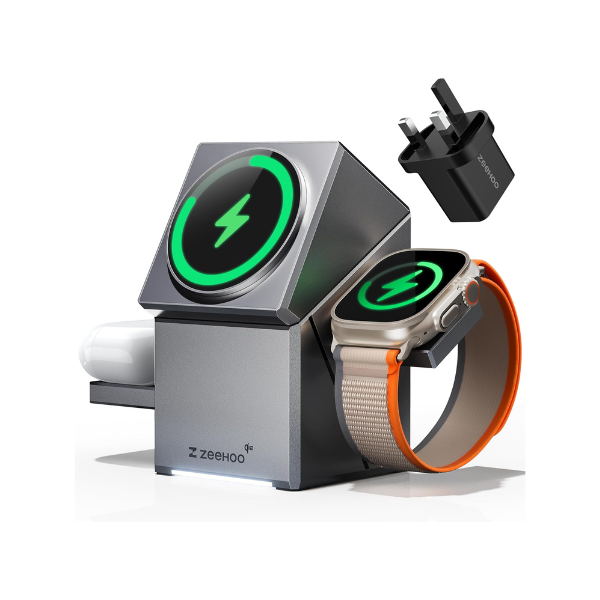 ZEEHOO 3-in-1 Auto-Rotating MagSafe Charging Station