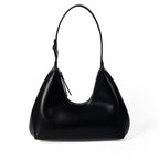 Black handbag on a white background